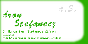 aron stefanecz business card